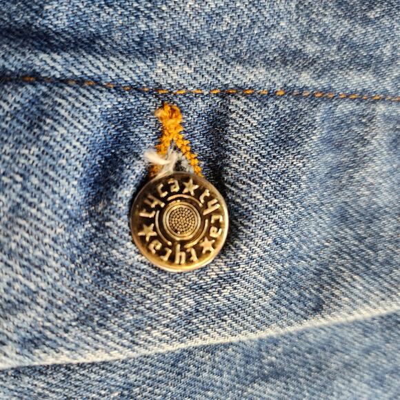 Vintage Trucker Style Tyca Embossed GRITS Womens Large 14-16 Denim Jacket - Picture 10 of 13